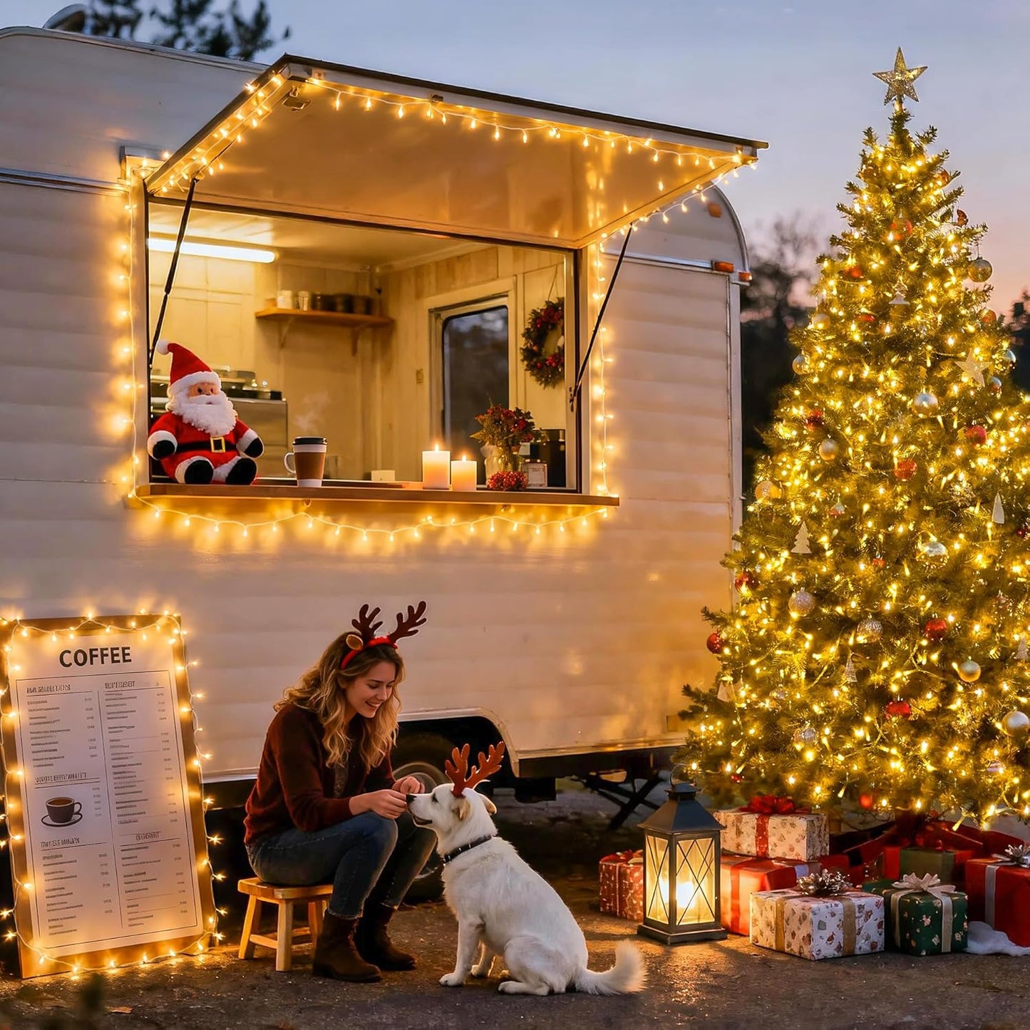 168FT 600 LED Christmas Lights Outdoor Waterproof 8 Modes Warm White Christmas Tree Lights Plug in String Fairy Lights for outside Indoor for Bedroom Wedding Party Holiday Xmas Decorations
