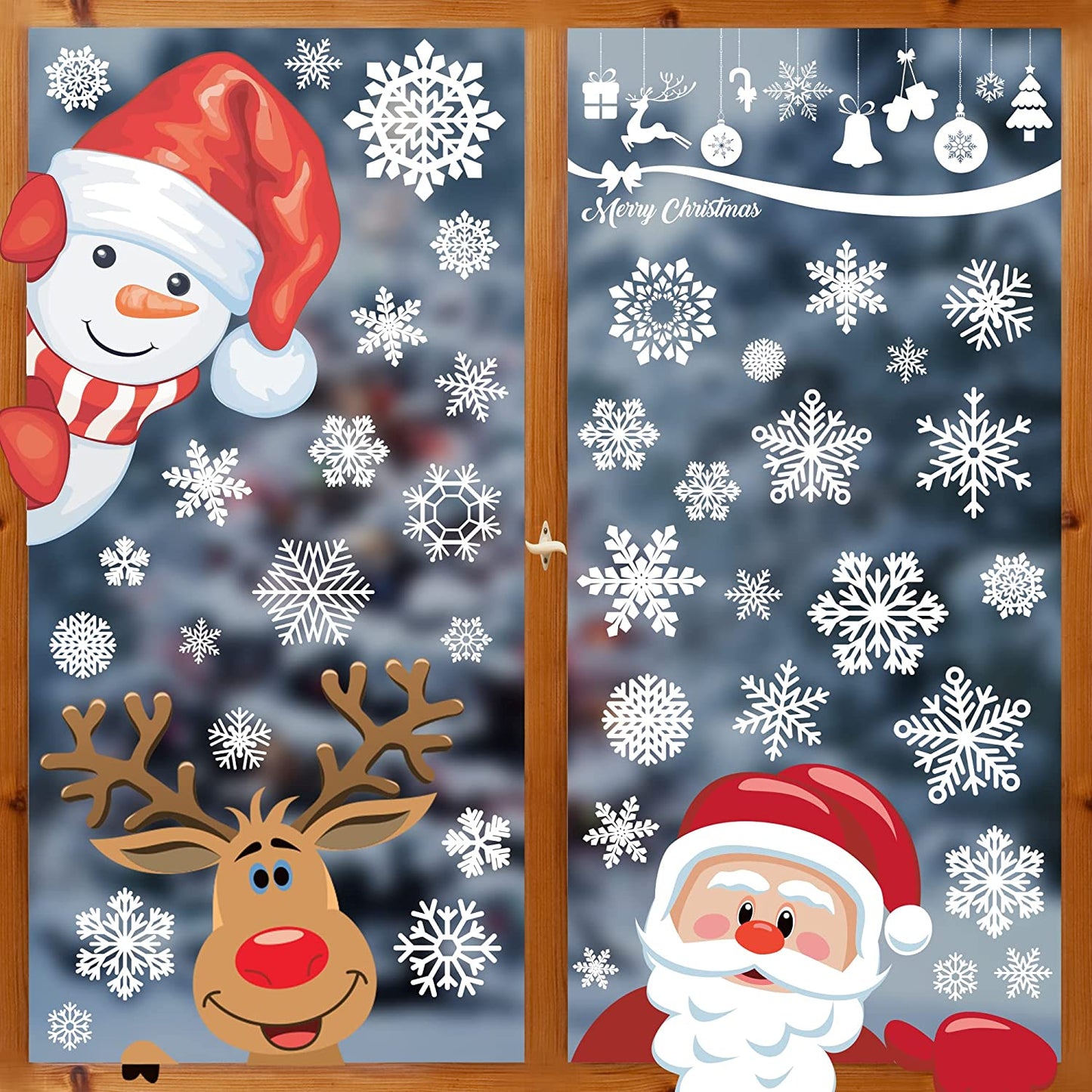 Christmas Decorations - Window Stickers – Cute Reusable for Home, Office & Classroom