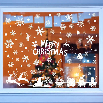 188 PCS Christmas Snowflake Window Clings Stickers for Glass Xmas Decorations