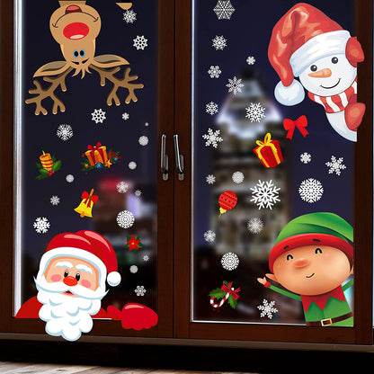 Christmas Decorations - Window Stickers – Cute Reusable for Home, Office & Classroom  