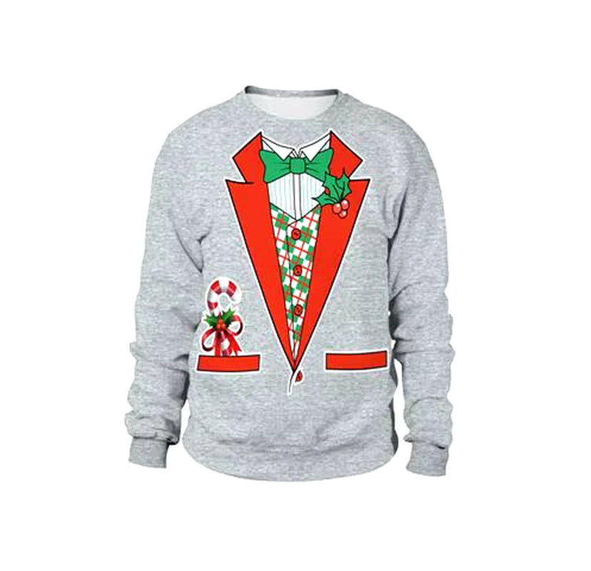 2025 Ugly Christmas Fake Sweater Gift, Christmas Elf Funny Pullover, Party Birthday Snowman, Christmas Sweatshirt