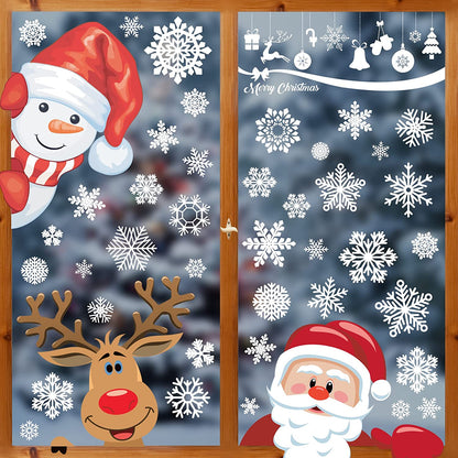 Christmas Decorations - Window Stickers – Cute Reusable for Home, Office & Classroom  