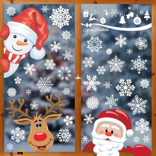 Christmas Decorations - Window Stickers – Cute Reusable for Home, Office & Classroom  
