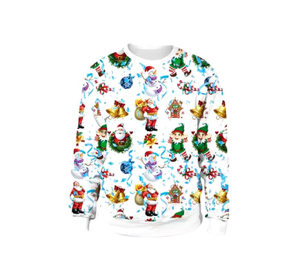 2025 Ugly Christmas Fake Sweater Gift, Christmas Elf Funny Pullover, Party Birthday Snowman, Christmas Sweatshirt